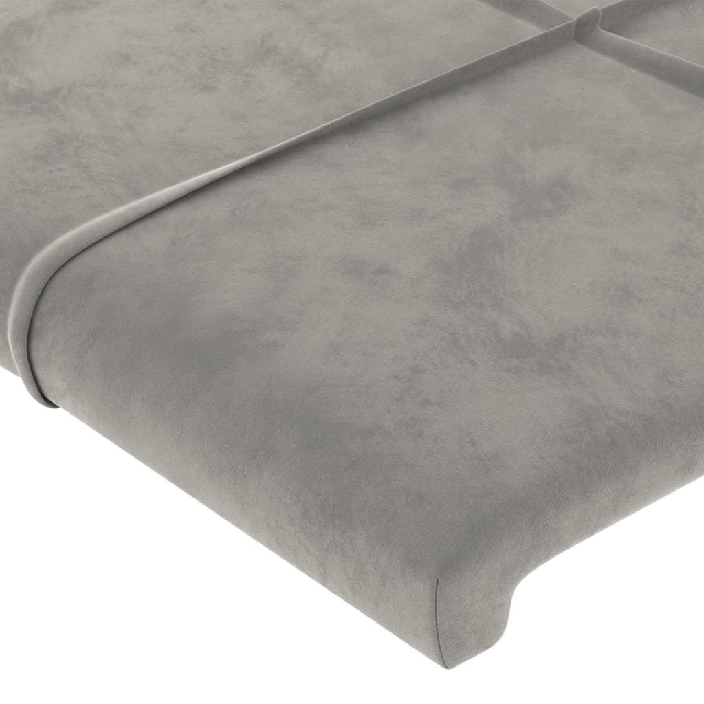 Testiera ad Orecchio Grigio Chiaro 103x16x118/128 cm in Velluto - homemem39