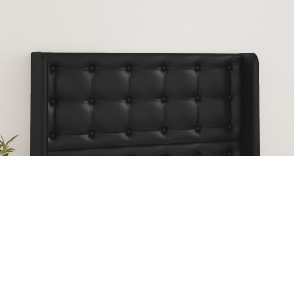 Testiera ad Orecchio Nera 103x16x118/128 cm in Similpelle - homemem39