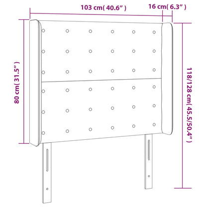 Testiera ad Orecchio Bianco 103x16x118/128 cm in Similpelle - homemem39