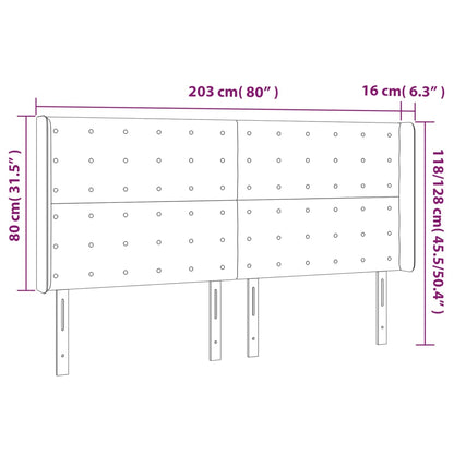 Testiera ad Orecchio Bianco 203x16x118/128 cm in Similpelle - homemem39