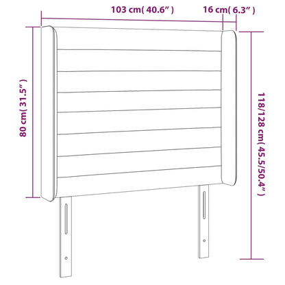 Testiera ad Orecchio Grigio Chiaro 103x16x118/128 cm in Velluto - homemem39