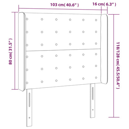 Testiera ad Orecchio Nera 103x16x118/128 cm in Tessuto - homemem39