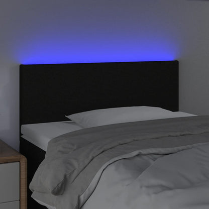 Testiera a LED Nera 80x5x78/88 cm in Tessuto - homemem39