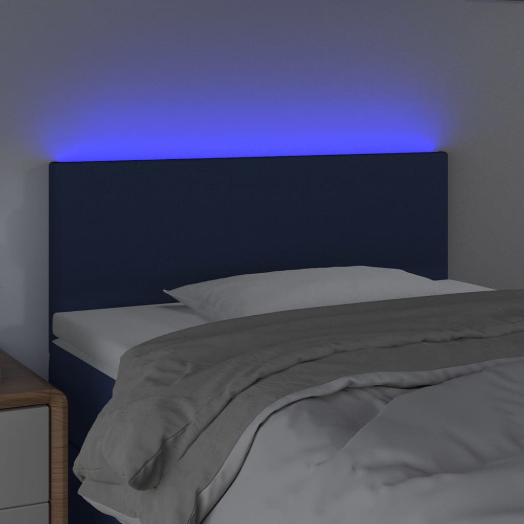 Testiera a LED Blu 80x5x78/88 cm in Tessuto - homemem39