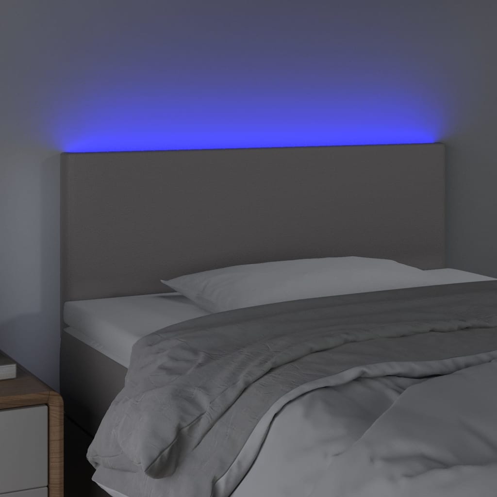 Testiera Grigia a LED 80x5x78/88 cm in Similpelle - homemem39