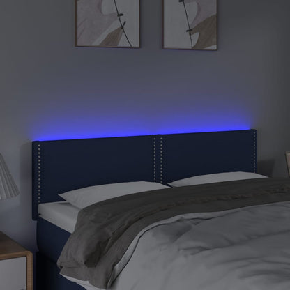 Testiera a LED Blu 144x5x78/88 cm in Tessuto - homemem39