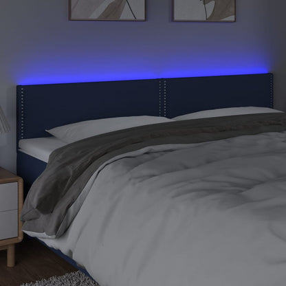 Testiera a LED Blu 160x5x78/88 cm in Tessuto - homemem39