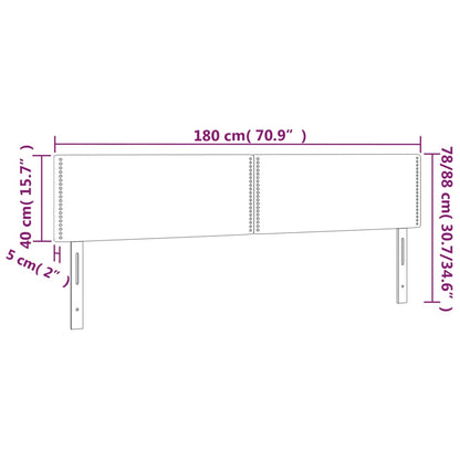 Testiera a LED Grigio Chiaro 180x5x78/88 cm in Tessuto - homemem39