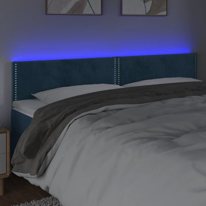 Testiera a LED Blu Scuro 200x5x78/88 cm in Velluto - homemem39