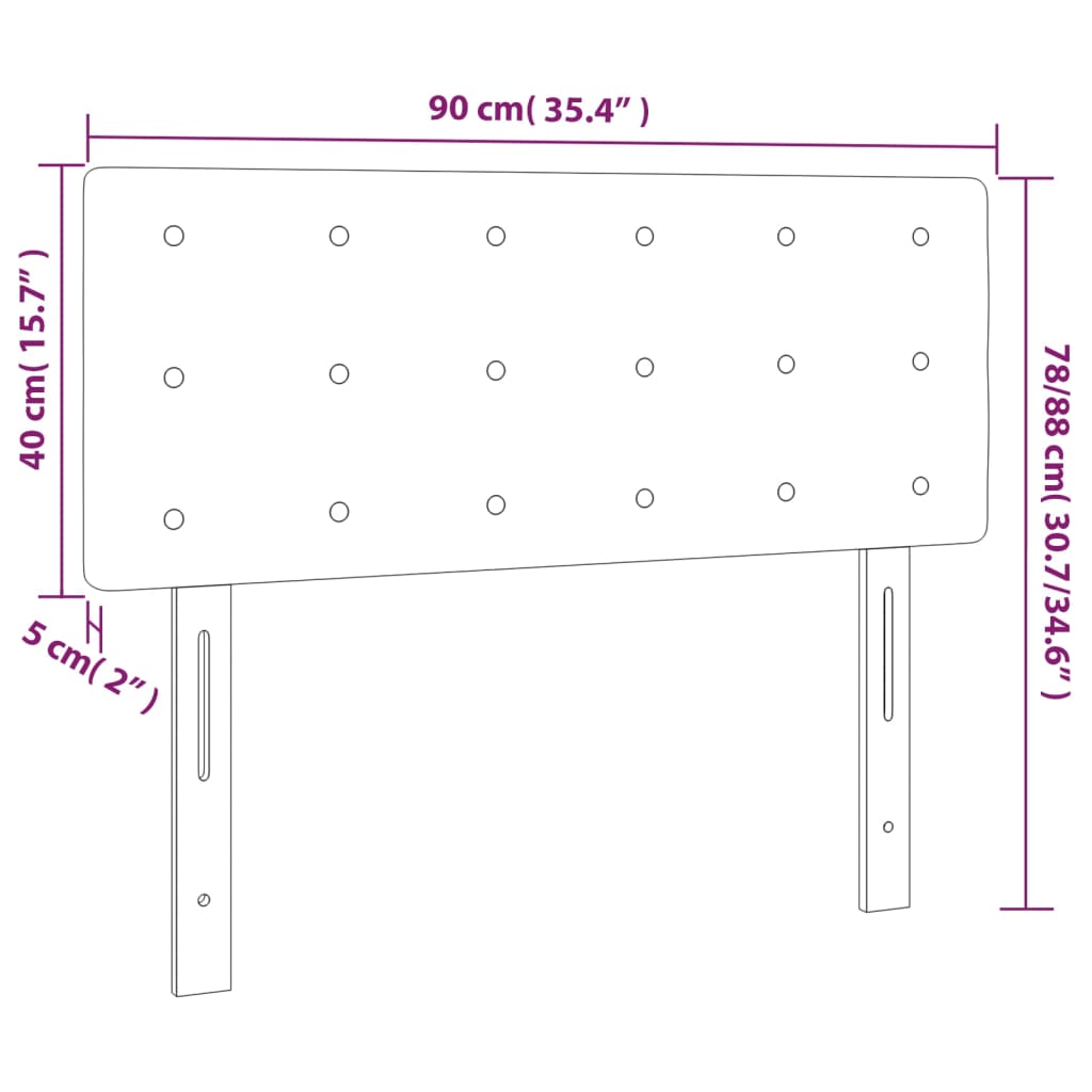 Testiera Bianca a LED 90x5x78/88 cm in Similpelle - homemem39