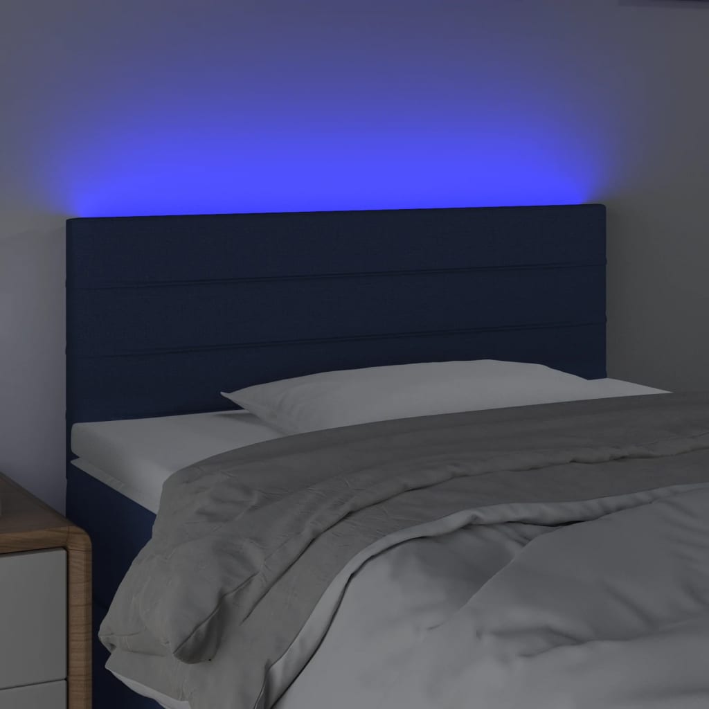 Testiera a LED Blu 80x5x78/88 cm in Tessuto - homemem39