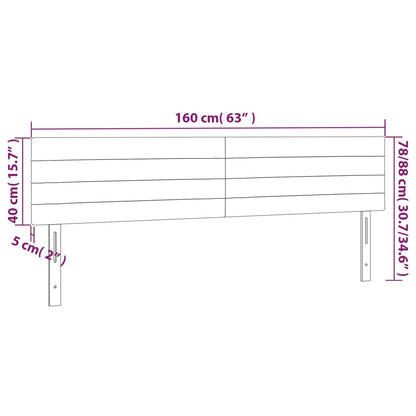 Testiera a LED Grigio Scuro 160x5x78/88 cm in Velluto - homemem39