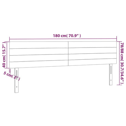 Testiera a LED Grigio Scuro 180x5x78/88 cm in Velluto - homemem39