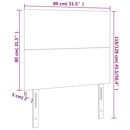 Testiera a LED Marrone Scuro 80x5x118/128 cm in Tessuto - homemem39