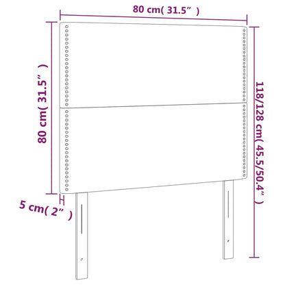 Testiera a LED Marrone Scuro 80x5x118/128 cm in Tessuto - homemem39