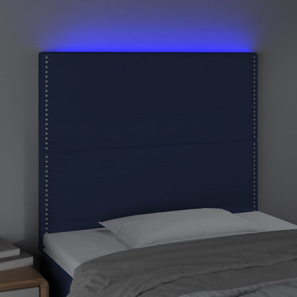 Testiera a LED Blu 80x5x118/128 cm in Tessuto - homemem39