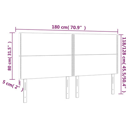 Testiera a LED Marrone Scuro 180x5x118/128 cm in Tessuto - homemem39