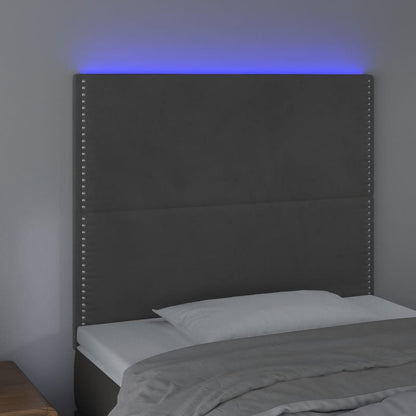 Testiera a LED Grigio Scuro 80x5x118/128 cm in Velluto - homemem39