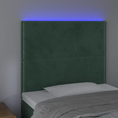 Testiera a LED verde Scuro 80x5x118/128 cm in Velluto - homemem39