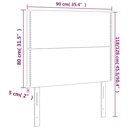 Testiera a LED Rosa 90x5x118/128 cm in Velluto - homemem39