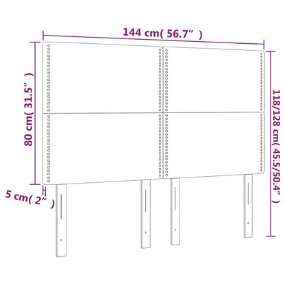 Testiera a LED Blu Scuro 144x5x118/128 cm in Velluto - homemem39