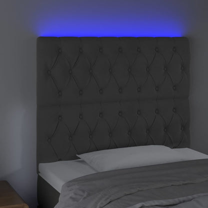 Testiera a LED GrigioScuro 100x7x118/128cm in Velluto - homemem39