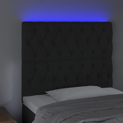 Testiera a LED Nera 100x7x118/128 cm in Velluto - homemem39