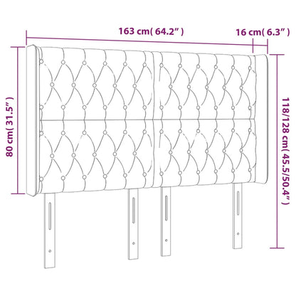 Testiera a LED GrigioScuro 163x16x118/128cm inTessuto - homemem39