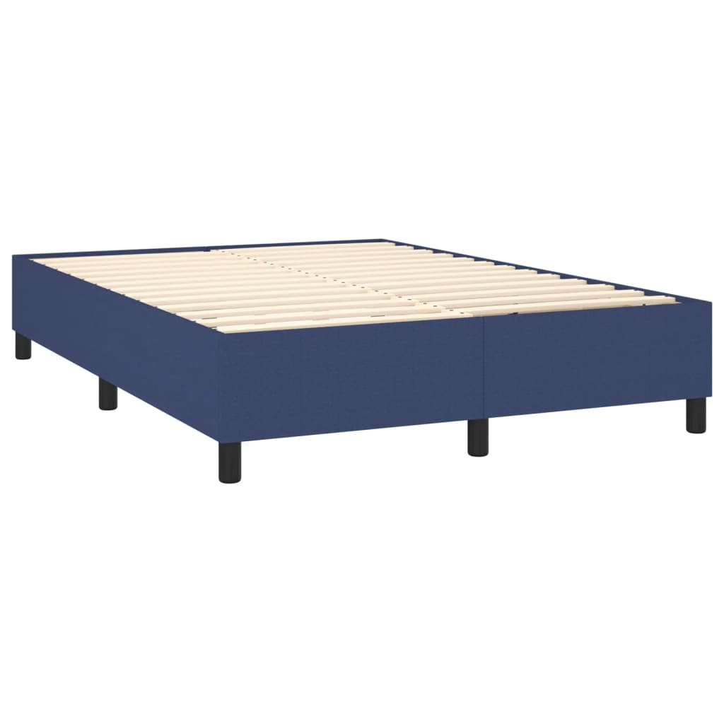 Letto a Molle con Materasso e LED Blu 140x190 cm in Tessuto - homemem39