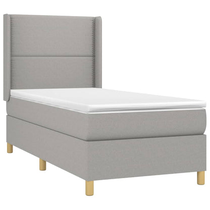 Letto a Molle Materasso e LED Grigio Chiaro 80x200 cm Tessuto - homemem39