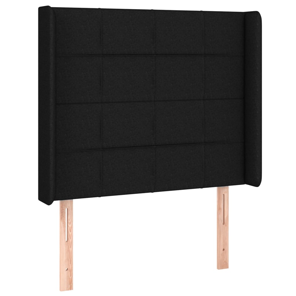 Letto a Molle con Materasso e LED Nero 90x190 cm in Tessuto - homemem39