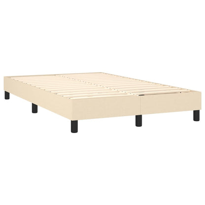 Letto a Molle con Materasso e LED Crema 120x200cm in Tessuto - homemem39