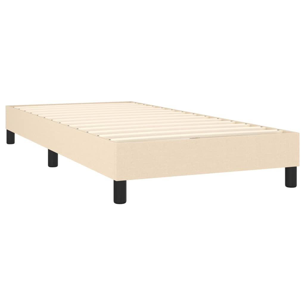 Letto a Molle con Materasso e LED Crema 90x190 cm in Tessuto - homemem39