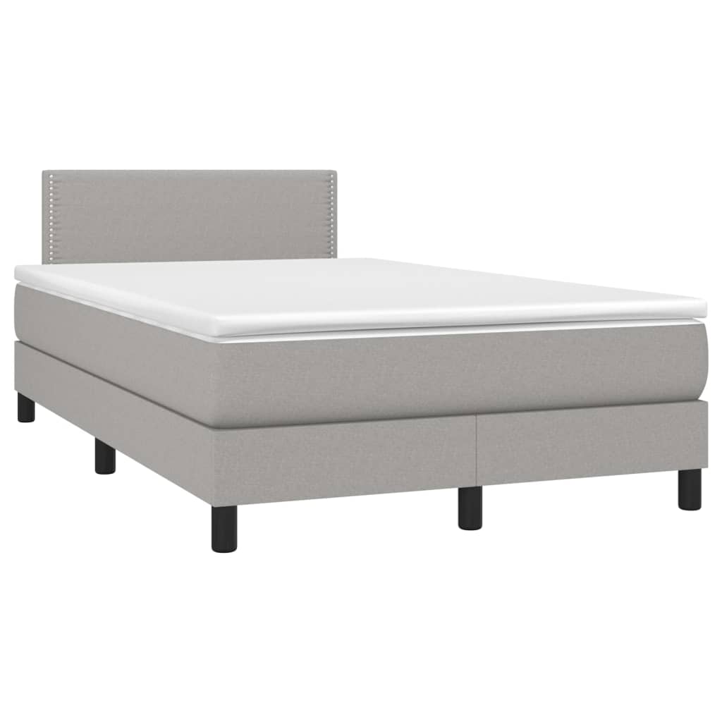 Letto a Molle Materasso e LED Grigio Chiaro 120x200 cm Tessuto - homemem39