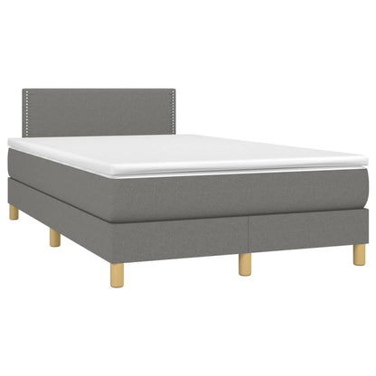 Letto a Molle Materasso e LED Grigio Scuro 120x200cm in Tessuto - homemem39