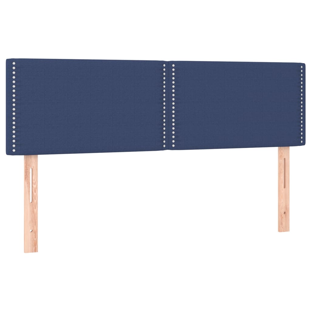 Letto a Molle con Materasso e LED Blu 140x190 cm in Tessuto - homemem39