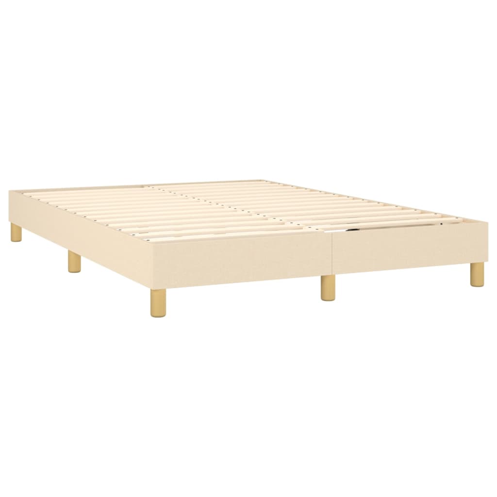 Letto a Molle con Materasso e LED Crema 140x200 cm in Tessuto - homemem39