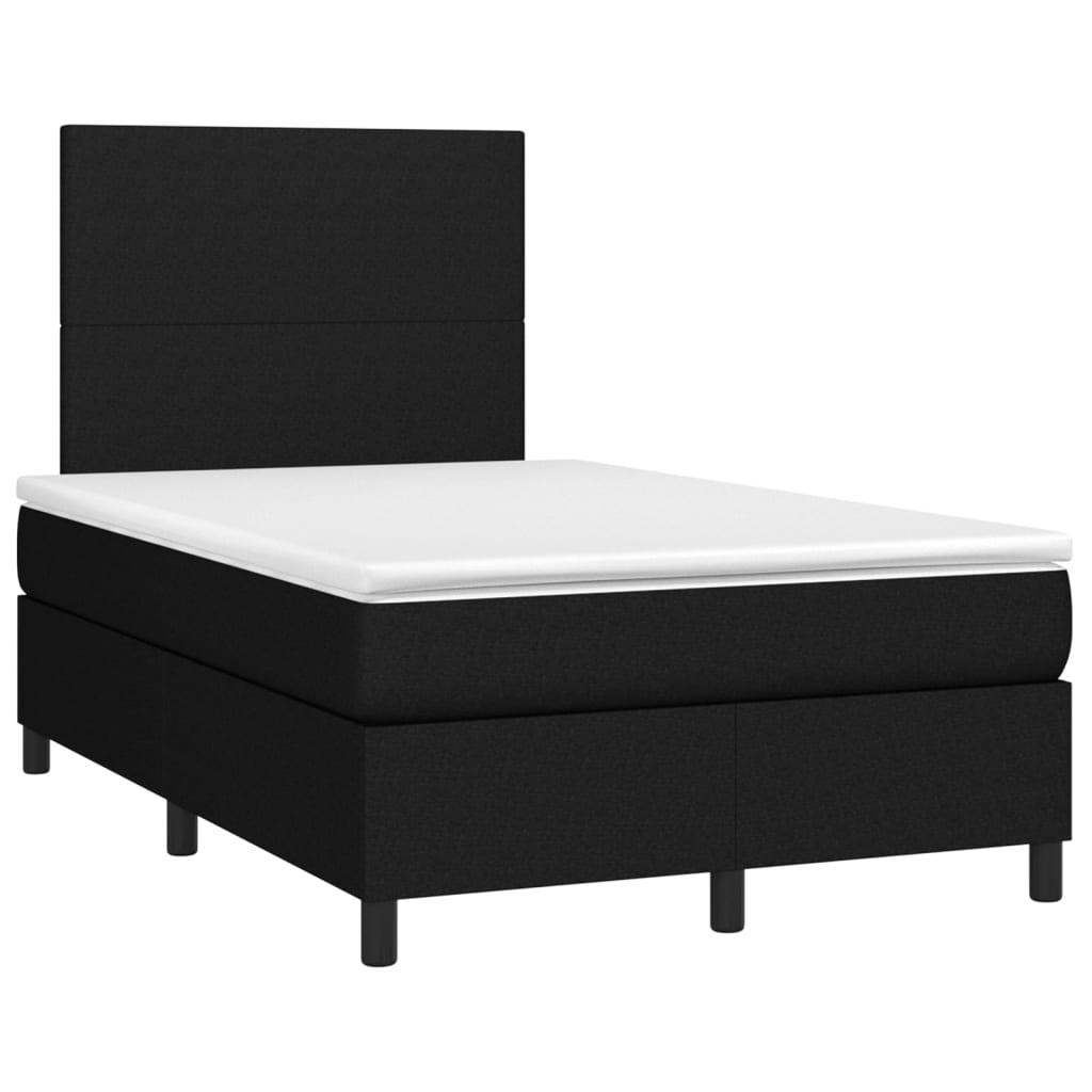 Letto a Molle con Materasso e LED Nero 120x200cm in Tessuto - homemem39