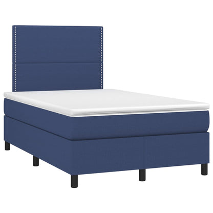 Letto a Molle con Materasso e LED Blu 120x200cm in Tessuto - homemem39