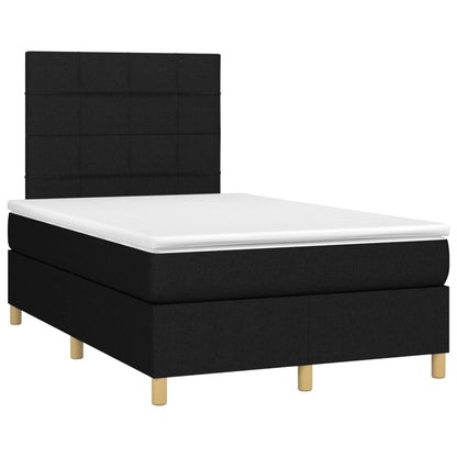 Letto a Molle con Materasso e LED Nero 120x200cm in Tessuto - homemem39