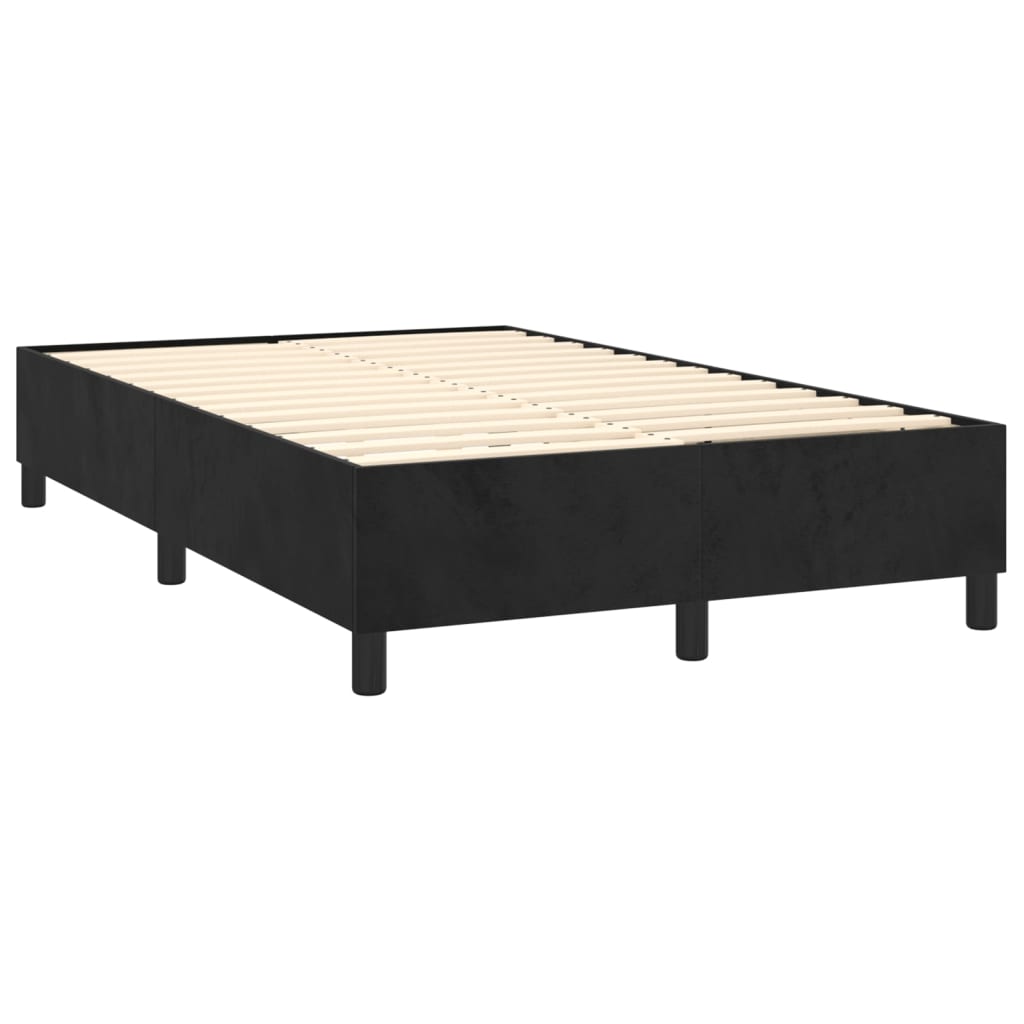 Letto a Molle con Materasso e LED Nero 120x200 cm in Velluto - homemem39