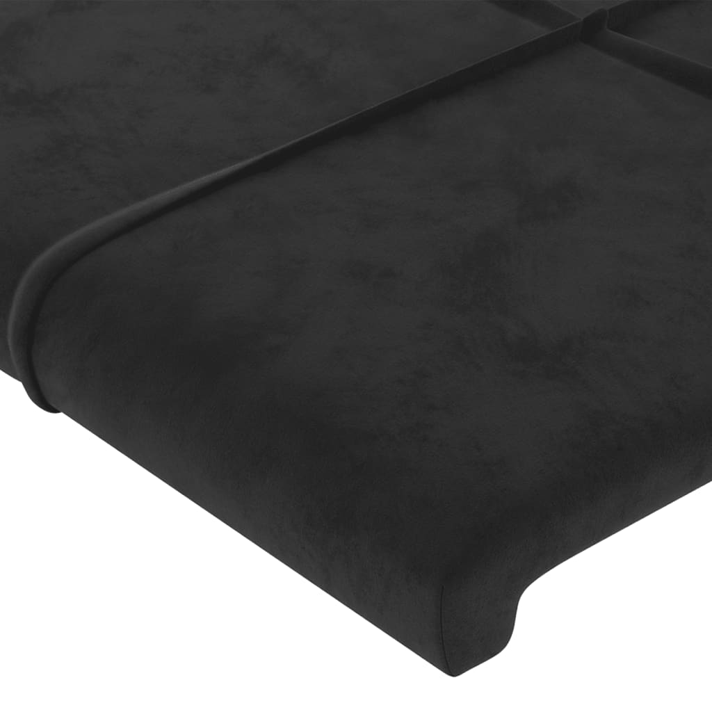 Giroletto con Testiera Nero 100x200 cm in Velluto - homemem39