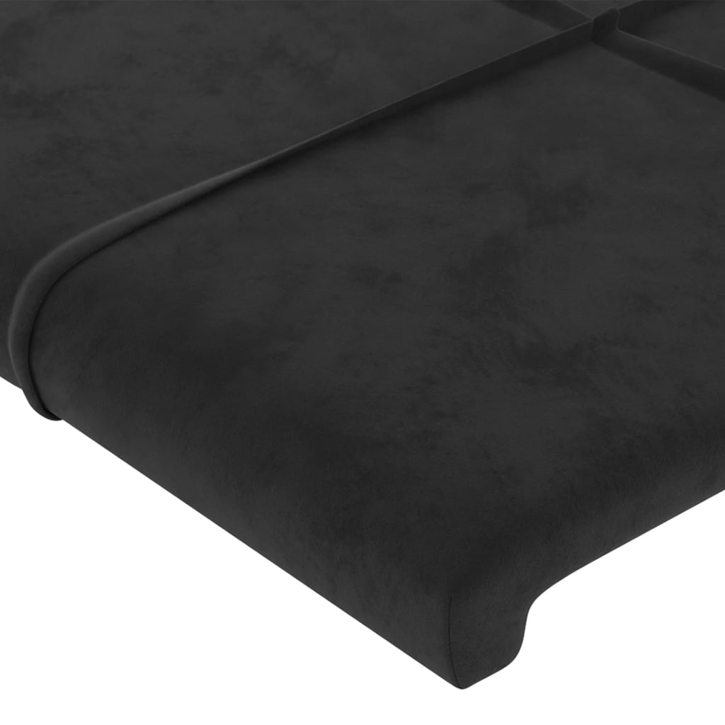 Giroletto con Testiera Nero 200x200 cm in Velluto - homemem39