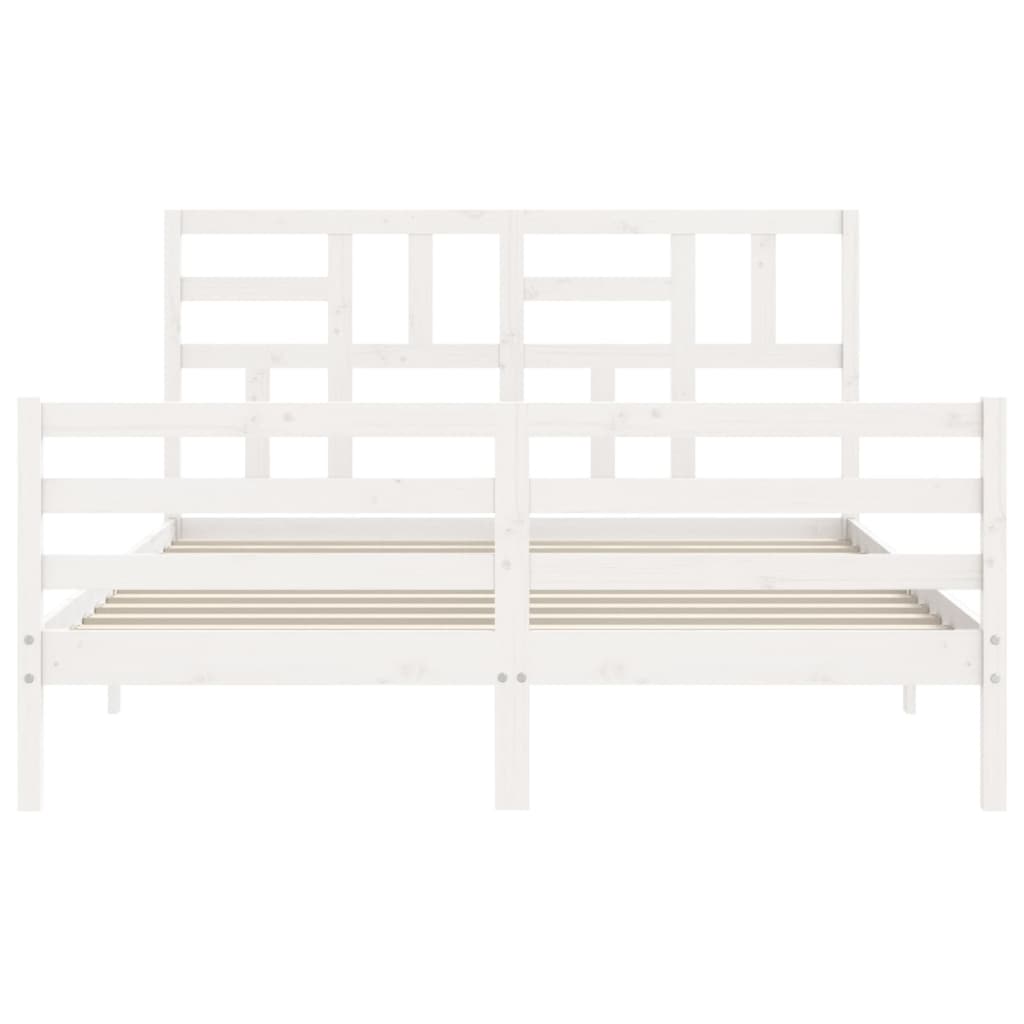 Giroletto con Testiera Bianco King Size in Legno Massello - homemem39