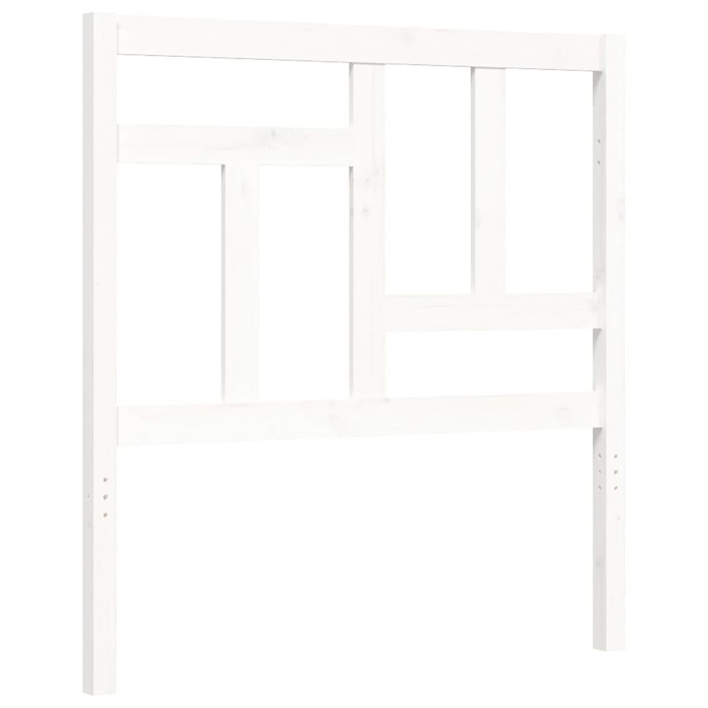 Giroletto con Testiera Bianco Small Single Legno Massello - homemem39