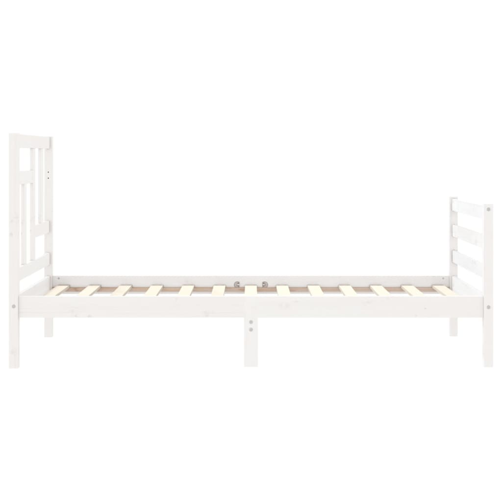 Giroletto con Testiera Bianco 90x200 cm in Legno Massello - homemem39