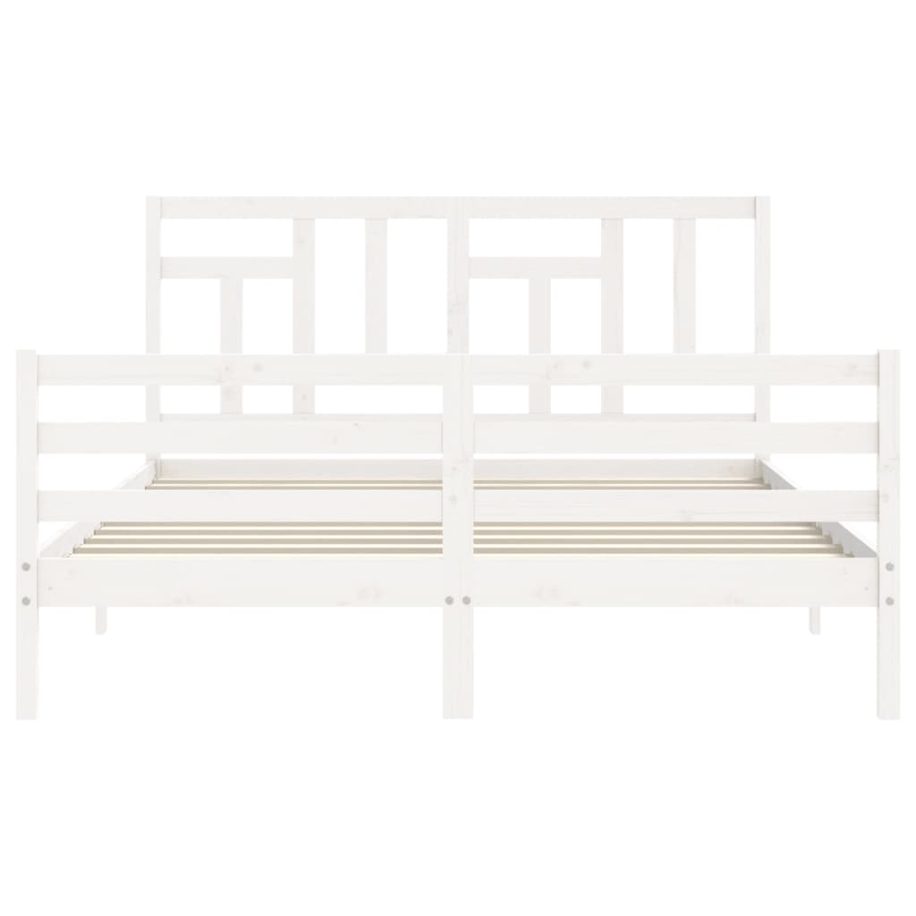 Giroletto con Testiera Bianco King Size in Legno Massello - homemem39