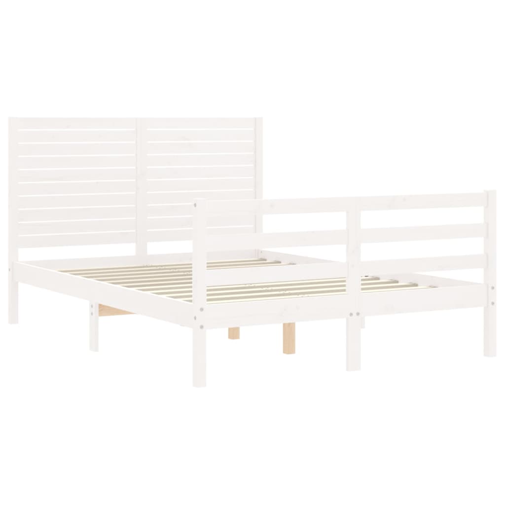 Giroletto con Testiera Bianco Small Double Legno Massello - homemem39