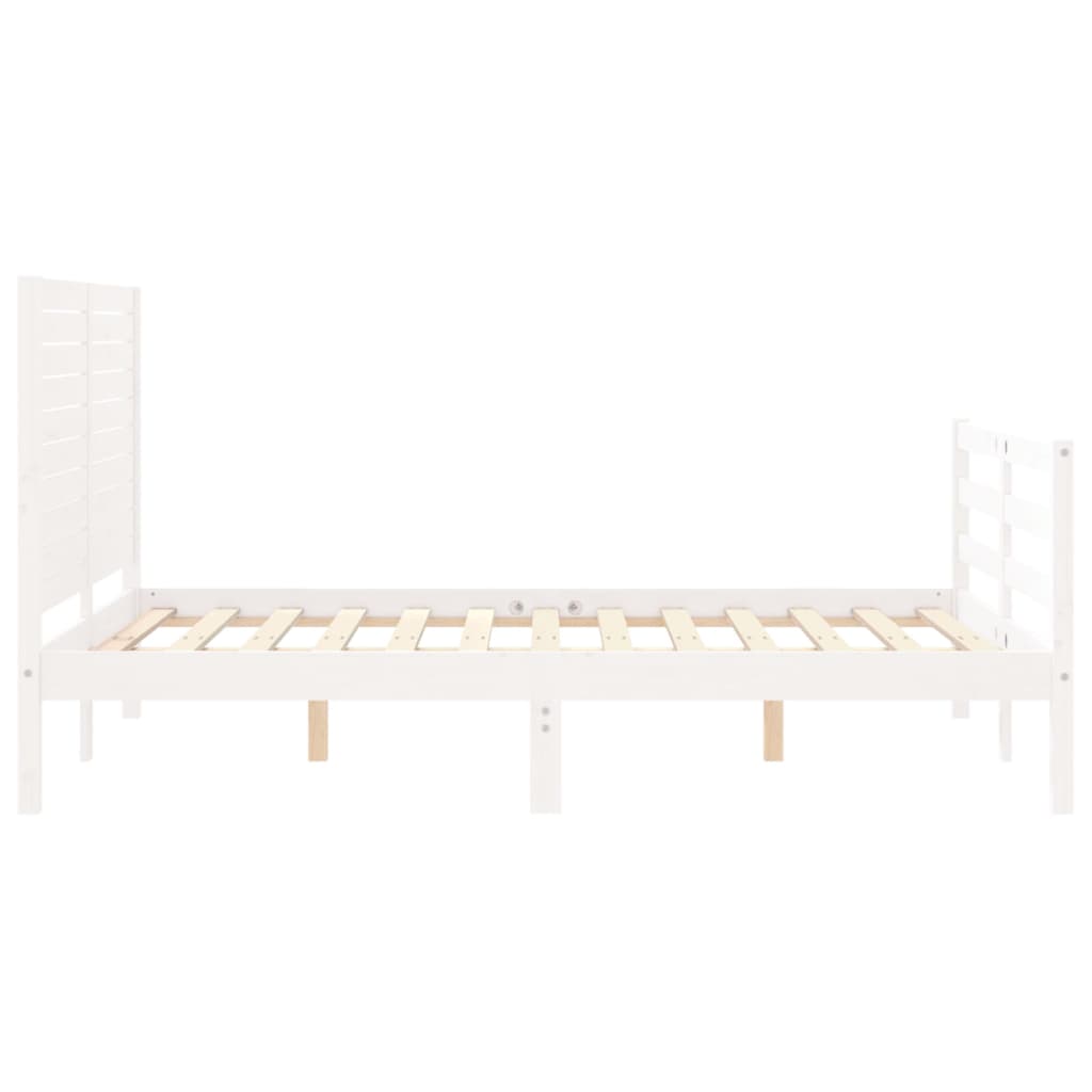 Giroletto con Testiera Bianco Small Double Legno Massello - homemem39