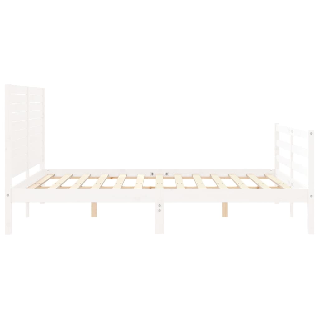 Giroletto con Testiera Bianco King Size in Legno Massello - homemem39